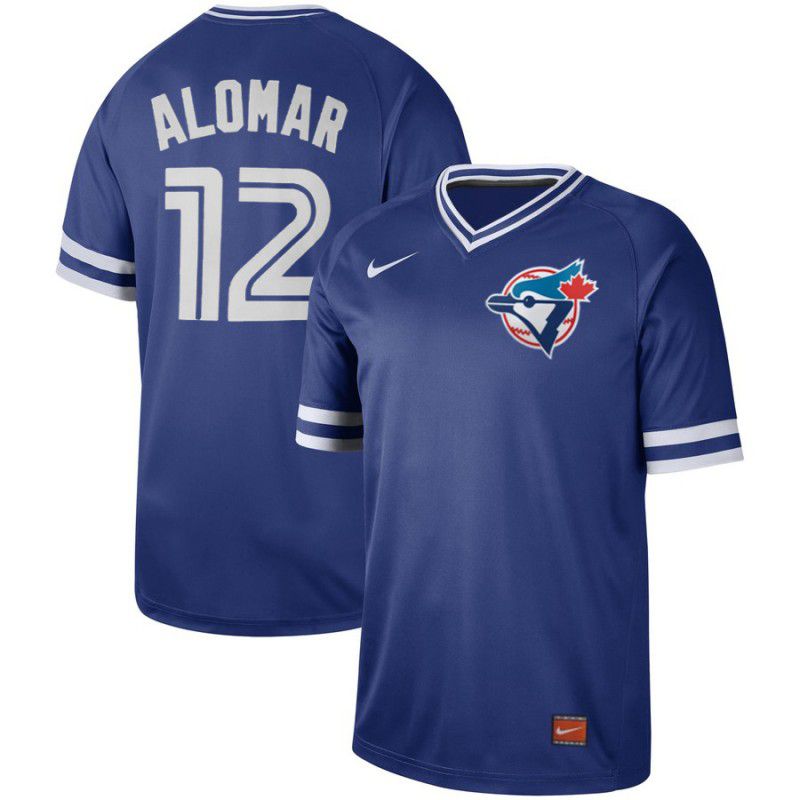 Men Toronto Blue Jays #12 Alomar Blue Nike Cooperstown Collection Legend V-Neck MLB Jersey->chicago white sox->MLB Jersey